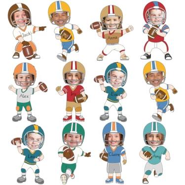 Imagem de 60 peças de recortes de tema de futebol de rúgbi, decorações de quadro de avisos, recortes de papel de futebol esportivo, decoração de sala de aula para meninos e meninas, sala de aula, faça você