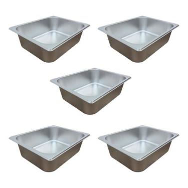 Imagem de Kit 5 Cubas Gn 5litros 1/2 Inox Buffet Cozinha Inox - Casinha Industri