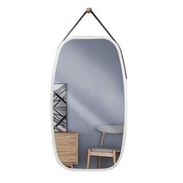 Imagem de U5GAAALPPQ9 Espelho de parede para pendurar espelho de parede contemporâneo com bambu e espelho de vaidade espelho de parede grande limpo com corrente suspensa 43 x 73 cm