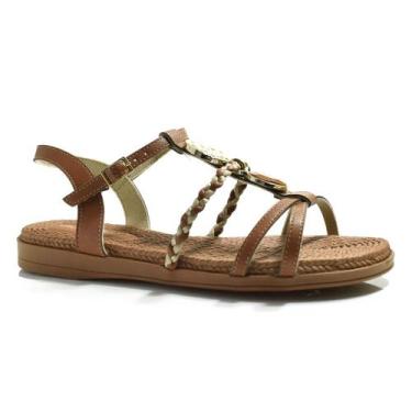 Imagem de Sandália Rasteira Feminina Piccadilly, Marrom, 37