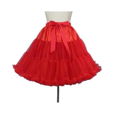 Imagem de Saia De Tule Plissada Em Camadas Branca E Preta Para Mulheres, Saia Pu