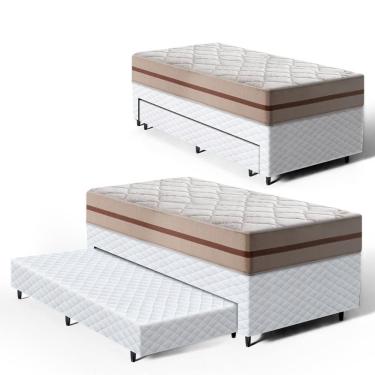 Imagem de Cama Box com Colchão de Classic Molas Enscadas + Auxiliar de Espuma Unique Solteiro