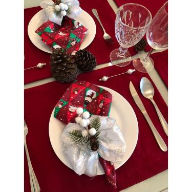 Imagem de Kit Mesa Posta Jogo Americano 04Lugares Natal Reveillon Deco