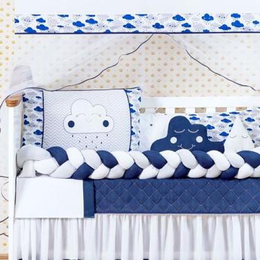 Imagem de Kit Mini Berço 10 Pçs - Rei do Kit berço Safari Verde, NUVEM MARINHO