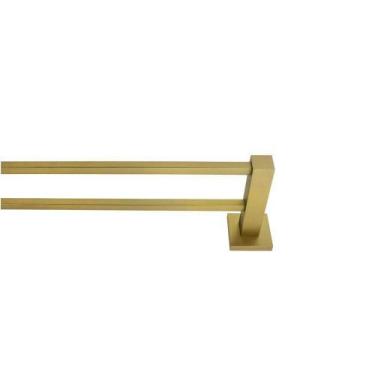 Imagem de Porta Toalha Barra Dupla Reto Banheiro Metal 60cm Gold Dourado Fosco M
