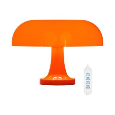 Imagem de Luminária De Mesa Clássica Laranja Em Formato De Cogumelo, Arte Modern