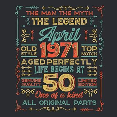 Imagem de The Man The Myth The Legend April 1971 Life Begins At 50: 20 Reasons I Love You Fill-In-The-Blank Book Birthday Gift (Card Alternative)
