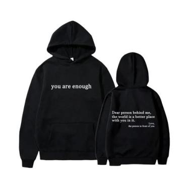 Imagem de Hoodie Retro Unissex Estilo Street Hip Hop, Você É Suficiente, Hoodie 