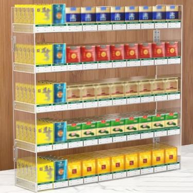 Imagem de Rack de exibição transparente de varejo - Suporte de cigarro montado na parede e bancada, vitrine de charutos comerciais para supermercados e lojas, solução de armazenamento organizado para