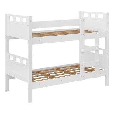 Imagem de Beliche Solteiro Vira Duas Camas 88x188 Mdf Denver Branca