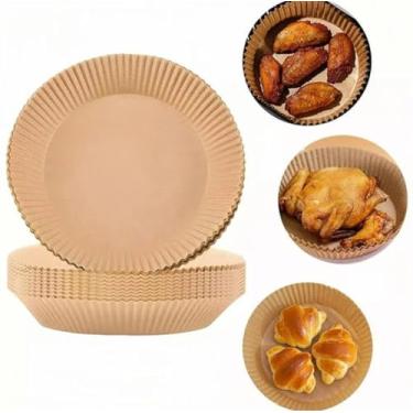 Imagem de Forros de Papel para Air Fryer, Redondos, Descartáveis, Antiaderentes, para Fritadeira Elétrica e Forno