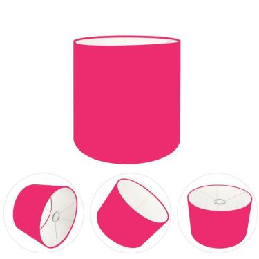 Imagem de Cúpula Abajur E Luminária Cilíndrica Vivare Cp-7005 ø18x18cm - Bocal Nacional Rosa-pink