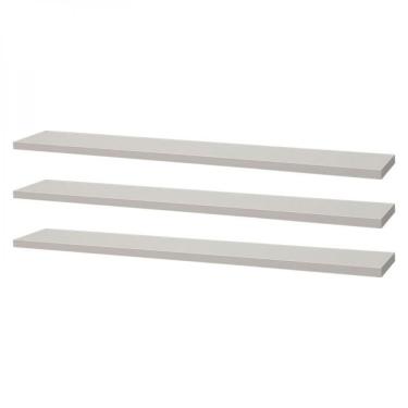 Imagem de Kit 3 Prateleiras 60 X 15cm Branca Suporte Invisível