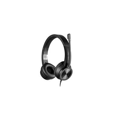 Imagem de Headset Multilaser HF1100, Drivers 40mm, USB + USB-C, Controle de Volume, Conforto, Preto - PH501