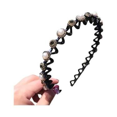 Imagem de Faixas De Cabelo Femininas Antiderrapantes Com Strass E Pérolas Em For