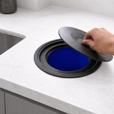 Imagem de Lixeira De Embutir Pia Bancada 5 Litros Aço Inox Preta Black - Stillus