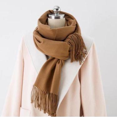 Imagem de Cachecol Feminino Grande Grossa Liso De Caxemira Inverno - Fenix, Marr