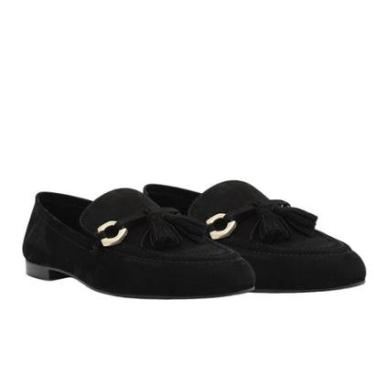 Imagem de Mocassim Preto Arezzo Nobuck Metal Barbicacho-Feminino