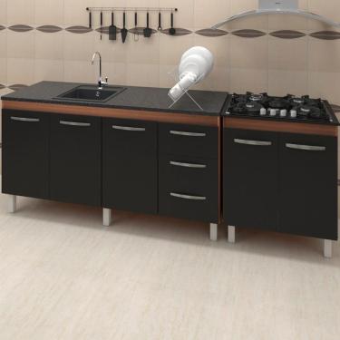 Imagem de Balcao Pia 150cm E Cooktop 5 Bocas Savana Preto Mobbs Savana Preto