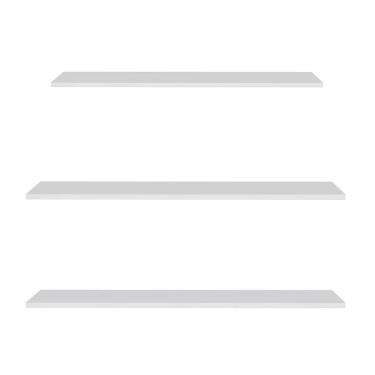 Imagem de Prateleira Flutuante De Quarto Adulto Kit 3 Suporte Invisível Cp3 Yara Branco - Lumil