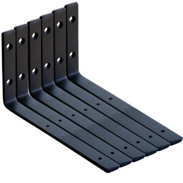 Imagem de 6 Mão Francesa Invertida 10cm Suporte Prateleira Gancho Cantoneira - L