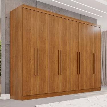 Imagem de Guarda-Roupa Casal Pinheiro 8 Portas 4 Gavetas Cinamomo - Pnr Móveis