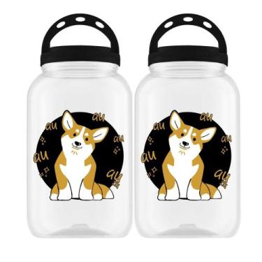 Imagem de Kit 2 Porta Ração Petiscos Cachorro Gato 3,6l Com Alça - - Bandeirante