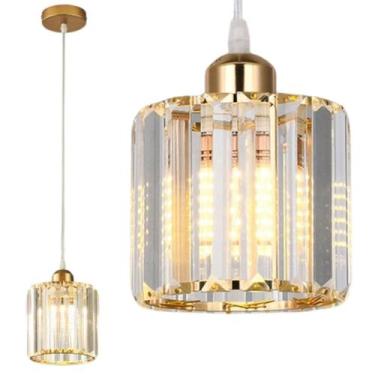 Imagem de Luminária Lustre Pendente Teto 13Cm Cristal Metal Gimpo