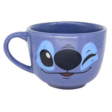 Imagem de Caneca de Sopa Stitch 500ml em Cerâmica  Produto Oficial Licenciado Di