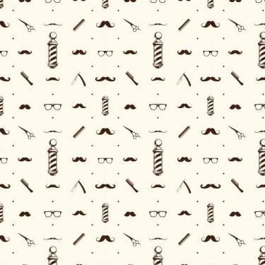 Imagem de Papel De Parede Pente Cabeleireiro Retro Autocolante Lavável