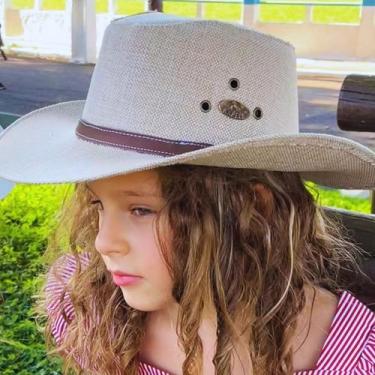 Imagem de Chapeu Infantil Estilo Americano em Tecido Linha Indiana Kapell, Palha