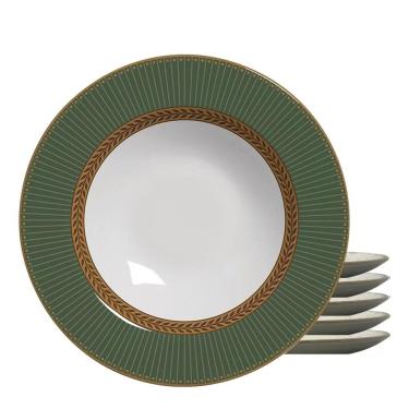 Imagem de Jogo 6 Pratos Fundo Celebrate Verde Plus Cerâmica Alleanza 25 Cm