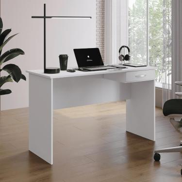 Imagem de Mesa Escrivaninha Para Computador E Estudo 1 Gaveta Branco