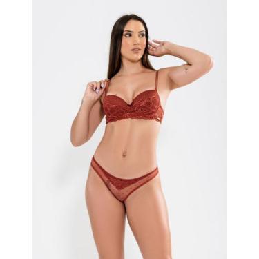 Imagem de Conjunto Lingerie Sexy Calcinha Sutia Transparente Renda Poa - ALTIÊ I