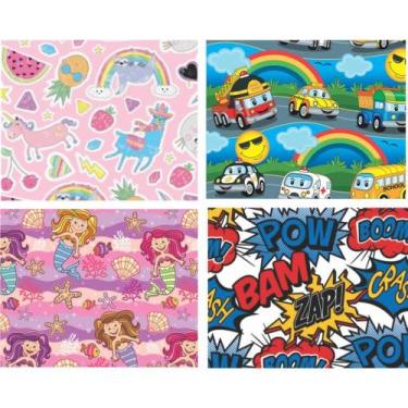 Imagem de Papel de Presente 50X60CM Couché Linha Diamante Infantil II - Pacote c