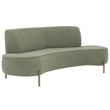 Imagem de Sofá Orgânico 2 Lugares 150cm Argos Pés Ouro Fosco Linho Verde - Nexta Casa