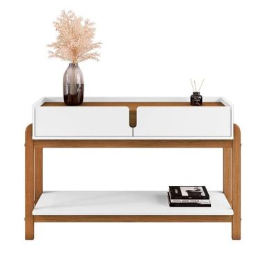 Imagem de Aparador 2 Gavetas Lizz Branco/Cedro - Casa D Móveis