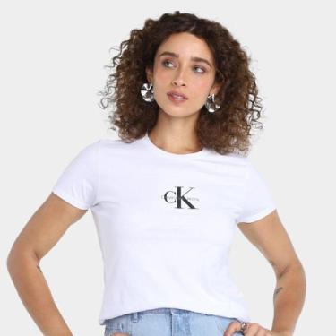 Imagem de Camiseta Calvin Klein Reissue Feminina, Branco, P