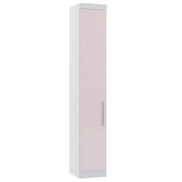 Imagem de Guarda Roupa Modulado 38cm 1 Porta Alpes Luciane Móveis Branco Pf-rosa Pf