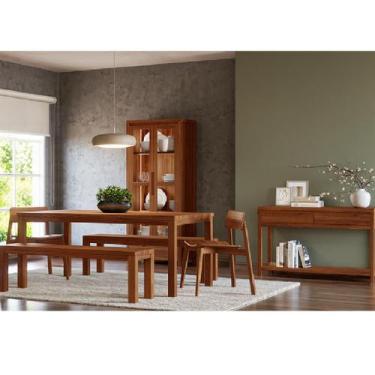 Imagem de Conjunto Sala Jantar Nature: Cristaleira, Aparador, Mesa, Banco e Cade