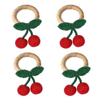 Imagem de Conjunto 4 Anéis De Guardanapo Cerejinha Mesa Posta Tuut