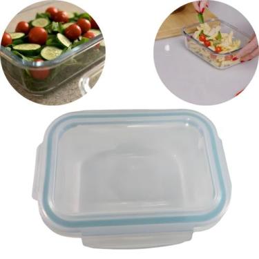 Imagem de Pote Marmita Hermético Transparente 410ml Vidro Fitness - Thika