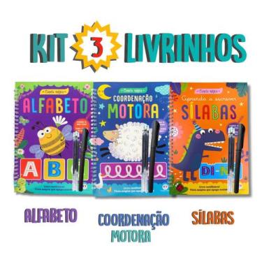 Imagem de KIT Livro de Atividades ALFABETO COORDENAÇÃO MOTORA SÍLABAS Caligrafia