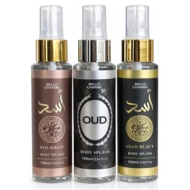 Imagem de Kit 3 Body Splash 100ml Árabe Bourbon, Oud E Asad Black Masc - Bello C