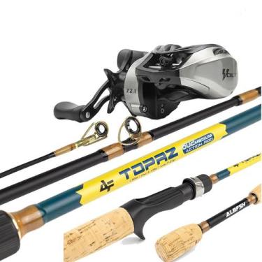 Imagem de Carretilha de Pesca Volt Vara Topaz Carbono 12lb Kit Tucunaré Traíra L