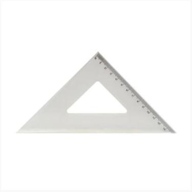 Imagem de Esquadro 45 graus  Polibras 21cm Cristal Polibras em Acrílico para Uso Artístico Técnic...