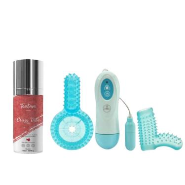 Imagem de Kit Anel Peniano Vibratório e Gel Vibrador Líquido Anéis Peniano Vibratorio e Vibrador Liquido Sabor Frutas Vermelhas