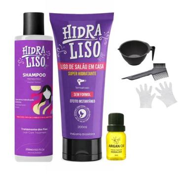 Imagem de Kit Hidraliso progressiva de chuveiro shampoo e óleo argan