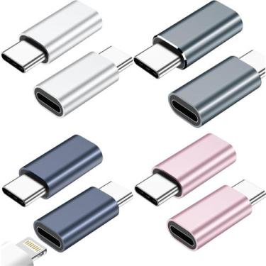 Imagem de Adaptador Compatível Com Lightning Fêmea Usb C Macho Plug OTG - Adapta