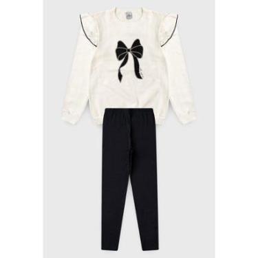 Imagem de Conjunto Infantil Feminino de Inverno Moletom Babado e Laço-Feminino